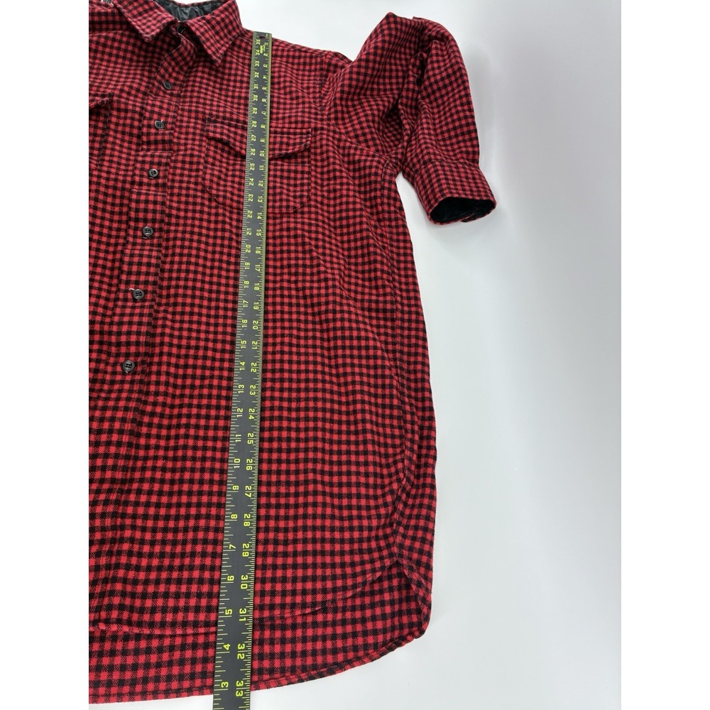 VNTG‎ 80's LL Bean Shirt Wool Red Black Large Long Flannel Buffalo Plaid US Made - Picture 6 of 7